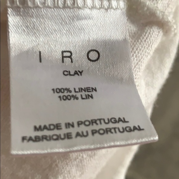 IRO CLAY PERFORATED DISTRESSED LINEN T SHIRT M - Picture 4 of 5